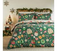 Parure de lit réversible et Douce « Duvet Day Festive Treats » (Émeraude - Simple)