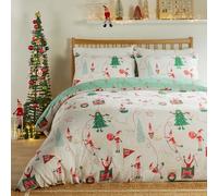 Parure de lit réversible Festive Duvet Day Elfie (crème/Menthe - Simple)