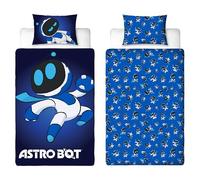 Parure de lit Simple Officielle Character World Astro Bot | Parure de lit réversible Recto Verso au Design Space Gaming avec taie d'oreiller Assortie, Bleu