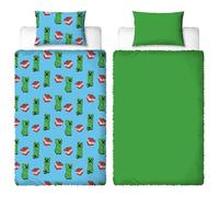 Parure de lit Simple Officielle Character World Minecraft, Motif Chaud | Housse de Couette réversible en Polaire Double Face, Article Officiel avec taies d'oreiller Assorties.