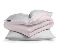 Parure de lit - Soft Wonder-Edition - 135x200 cm - Gris clair / Rose