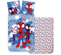 Parure de lit Spiderman 140x200 cm 100% coton réversible - Housse de couette + taie 65x65 cm OEKO-TEX
