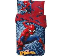 Parure de lit Spiderman 140x200 - Housse de Couette Spiderman + 1 Housse d'oreiller 63 x 63-100% Coton (B)