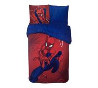 Parure de Lit Spiderman pour Enfant, Housse de Couette Marvel Réversible 140x200 cm, Taie d'oreiller 63x63 cm, 100% Coton (Parure de lit Spiderman)