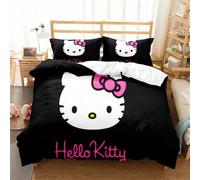 Parure De Lit Ste-X Hello Kitty - Housse De Couette 100 % Coton Lavé, Respirante, Durable Et Douce - Qualité Hôtelière Avec Fermeture Éclair, Hong Kong