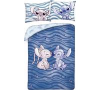 Parure de lit STITCH Bacia ANGEL - Disney Lilo et Stitch - Housse de couette réversible 140 x 200 cm et taie d'oreiller 70 x 90 cm - Multicolore - 100 % coton