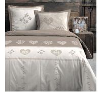 Parure de lit style montagne chaleureuse Naturel 240x220 cm