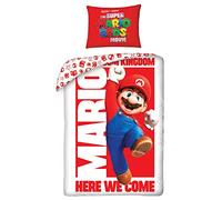 Halantex Parure de lit Super Mario – Housse de couette réversible 100% coton 140x200 cm