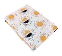 Parure de lit TERRAMEA 140x200 cm pur coton blanc motifs solaires 2 pièces