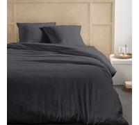 Parure de lit - TODAY - 123323 - 2 personnes - 240x220cm - Gaze de coton unie - Fusain