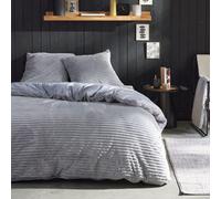 Parure de lit, TODAY Cotelé, 2 personnes, 220 x 240 cm, Gris uni, 100% Polyester