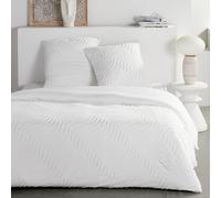 Parure de lit - TODAY - Essential - 2 personnes - 220 x 240 cm - Effet tufté vague blanc