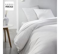Parure de lit TODAY Prestige 240 x 260 cm, 2 personnes, 100% Percale Finition dentelle, Craie