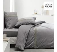 Parure de lit TODAY Prestige, 240 x 260 cm, 2 personnes, 100% Percale, Finition Macramé, Acier