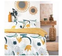 TODAY Parure De Lit Double Imprimé Feuilles Et Pois Sunshine - Multicolore - 220 X 240 Cm