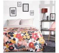 Parure de lit TODAY Sunshine 240x220 cm coton imprimé 2 pers Rose, corail, rouge, jaune moutarde, bleu marine, blanc, beige et pêche G