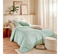 Atmosphera Parure de lit 3 pièces Irhia 240x220 cm coton/polyester Vert céladon