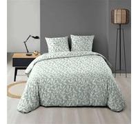 Douceur d'Intérieur Parure de lit 3 pièces Sequoia microfibre imprimée 240 x 220 cm Vert