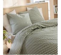 Parure de lit Vichy 140x200 Vert d' eau - Vert d'eau - Terre de Nuit