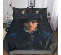 Parure De Lit Wednesday Addams Housse De Couette, Ensemble De Housse De Couette Mercredi Addams Pour Enfants, Ensemble De Literie Microfibre Avec Taie