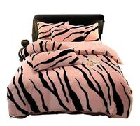 Parure de Literie en Polaire CôTeléE Velvet Duvet Set 4PCS Anti-Static | Super Warm Double-Sided Velvet Cover with Bed Sheet(Pink,SET_1.5M 4PCS 2.0X 2.3)