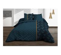 Parure Drap plat + drap-housse 140x190 + 2 T - Pur coton 57 fils - Seattle