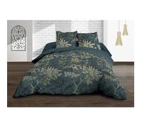 Parure Drap plat + drap-housse 160x200 + 2 T - Pur coton 57 fils - Hevea