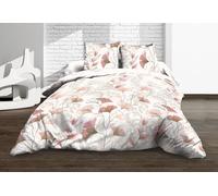 Parure Drap Plat + Drap-Housse 160x200 + 2 T - Pur Coton 57 Fils - Kyoto, Rose