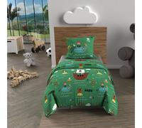 Parure Housse De Couette 120x150 Cm Pirates Vert, 100% Coton 57 Fils/Cm2, Par Soleil D'ocre