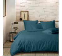 Parure Housse De Couette 2 Pers 260x240 Percale De Coton - Percale Emeraude