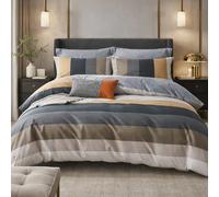 Parure housse de couette 3 pcs 240x220 cm en percale de coton 80 fils Urbane