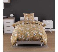 Soleil d'ocre, Parure Housse de Couette Coton 57 Fils 140x200 cm Manon Camel