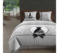 Parure Housse De Couette Coton 57 Fils 260x240 Cm Black Dress, Par Soleil D'ocre