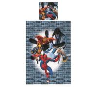 Parure housse de couette coton Super-héros Marvel 160x210 cm et Taie d'oreiller