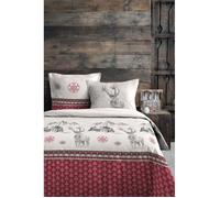 Parure housse de couette - DOUCEUR D'INTÉRIEUR - Bauges - 240 x 220 cm - 100% coton - Rouge