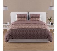 Soleil d'ocre, Parure Housse de Couette en Coton 57 Fils 260x240 cm Ethno Brun