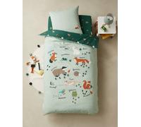 Parure housse de couette enfant et taie d'oreiller CLASSE VERTE vert 140X200 50X75