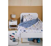 Parure housse de couette enfant et taie d'oreiller COSMOS bleu / multicolore 140X150 63X63
