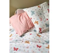 Parure housse de couette enfant et taie d'oreiller PAPILLONS rose 140X200 50X75
