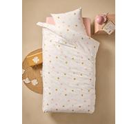 Parure housse de couette et taie d'oreiller HIRONDELLES blanc imprimé 140X200 63X63
