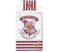 Parure Housse de Couette Harry Potter en Coton, Parure de lit Réversible 140x200 cm, Taie d'oreiller 63x63 cm, 100% Coton (Parure Harry -b)