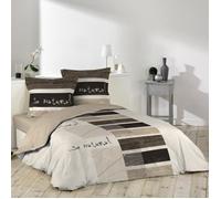 Parure housse de couette - So natural - 240 x 260 cm - Couleur marron - Fibre naturelle