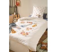 VERTBAUDET Parure Housse de Couette + taie d'oreiller Enfant Musique LEXIQUE avec Coton recy lanc imprimé 140X200 63X63