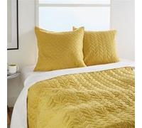 Dessus de lit - ATMOSPHERA - Tressé - 240x260 cm - 2 taies - Couleur ocre