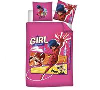 Parure lit Housse de couette Miraculous Ladybug 140x200cm pour fille The Girls