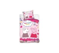Parure lit - PEPPA PIG - Housse de couette réversible - 140x200 cm - 100% coton - Rose