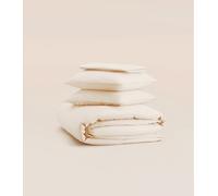 Parure - Percale de coton - Beige - Idéale toute saison - Confectionnée au Portugal - Tediber