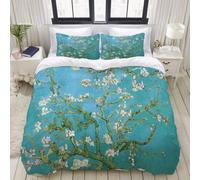 Parure Pieces Xcm Fleur D'amandier Van Gogh Microfibre Confortable Ensemble De Literie Chambre ¿¿ Coucher ¿¿L¿¿Gant Classique Lit Imprim¿¿ Taies D'o