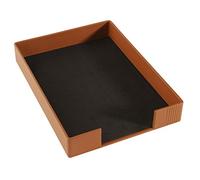 Parures et accessoires de bureau en cuir corbeille à courrier terracotta