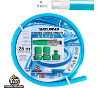 Pas de tuyau tricoté bleu torsion Ø 19 mm. Rouleau de 25 mètres. Avec accessoires, tuyau anti-torsion, tuyau sans coude,